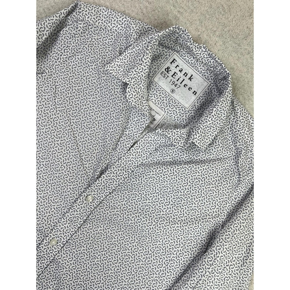 Frank & Eileen Shirt‎ Womens Small White Bow Print Button Down Frank Woven Italy